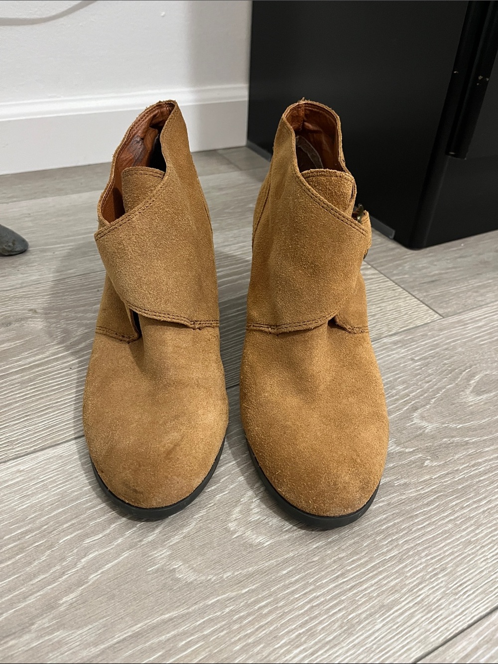 Woman’s Suede Ankle Boot in Tan - Comfortable Slip-On Style